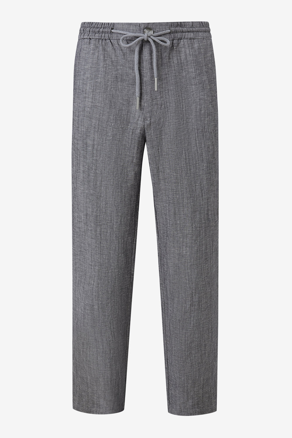 Men’s Linen-Blend Drawstring Trousers - Heather Grey