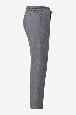 Men’s Linen-Blend Drawstring Trousers - Heather Grey