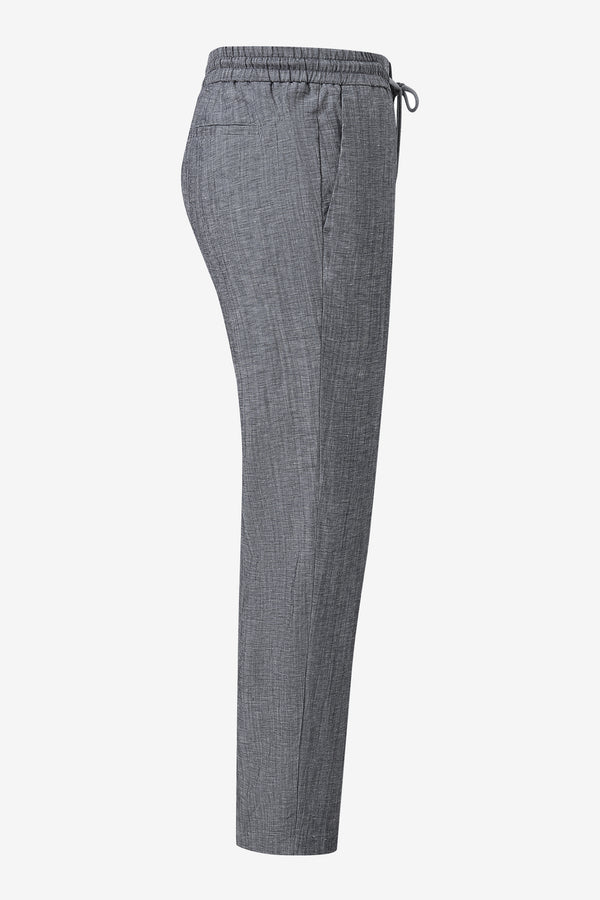Men’s Linen-Blend Drawstring Trousers - Heather Grey