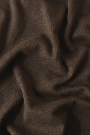 Men’s Cotton Linen Button-Neck Henley - Espresso