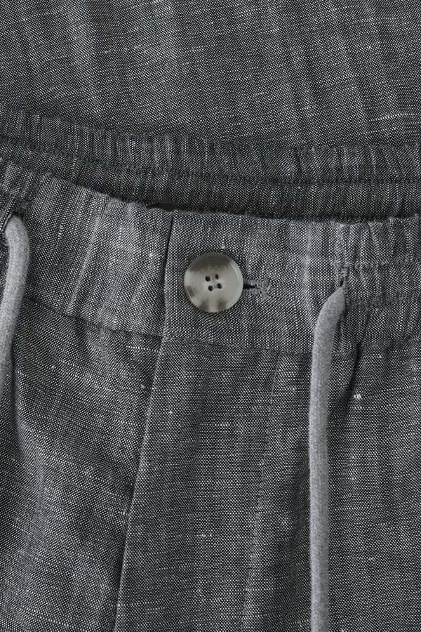 Men’s Linen-Blend Drawstring Trousers - Heather Grey