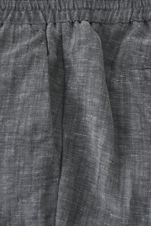 Men’s Linen-Blend Drawstring Trousers - Heather Grey