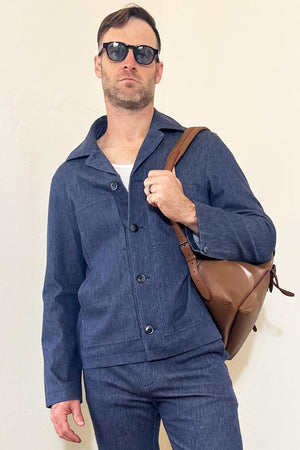 Men’s Utility Denim Overshirt Jacket - Indigo Rinse