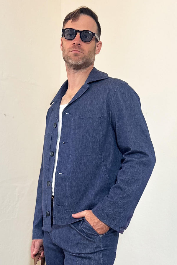 Men’s Utility Denim Overshirt Jacket - Indigo Rinse