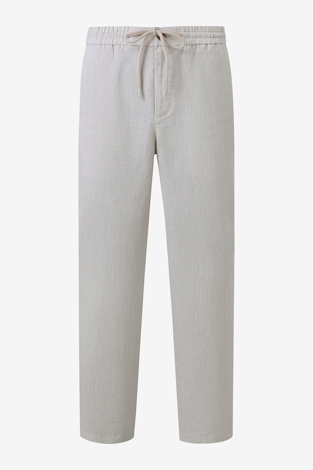 Men’s Linen-Blend Drawstring Trousers - Driftwood Beige
