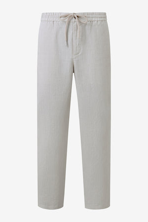 Men’s Linen-Blend Drawstring Trousers - Driftwood Beige