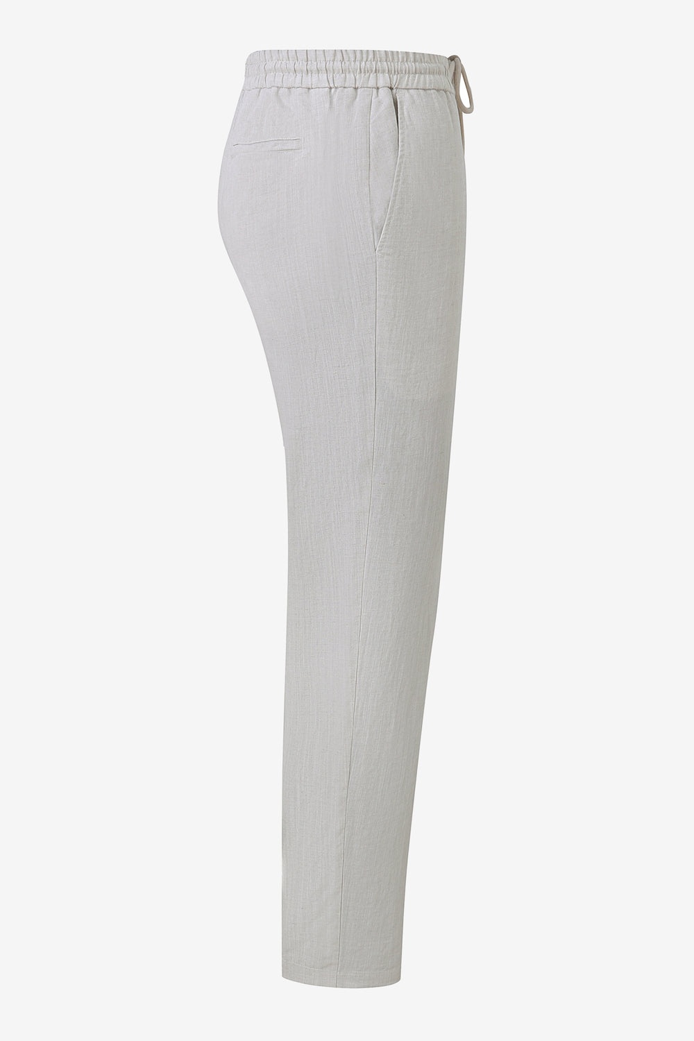 Men’s Linen-Blend Drawstring Trousers - Driftwood Beige