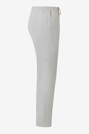 Men’s Linen-Blend Drawstring Trousers - Driftwood Beige