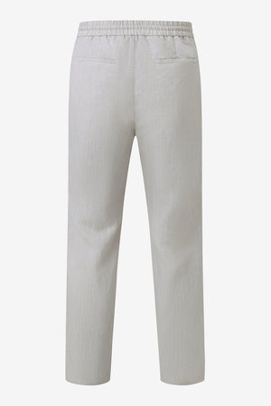 Men’s Linen-Blend Drawstring Trousers - Driftwood Beige