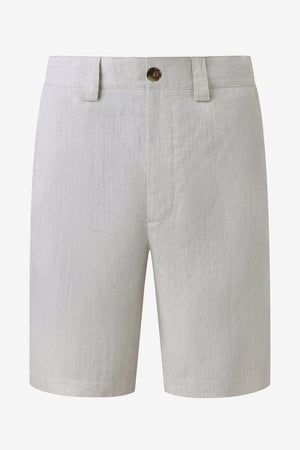 Men’s Linen-Blend Tailored Shorts - Driftwood Beige