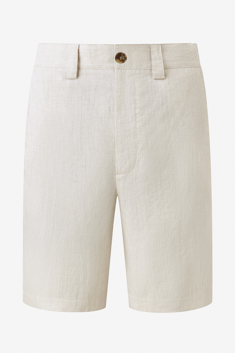Men’s Linen-Blend Tailored Shorts - Driftwood Beige