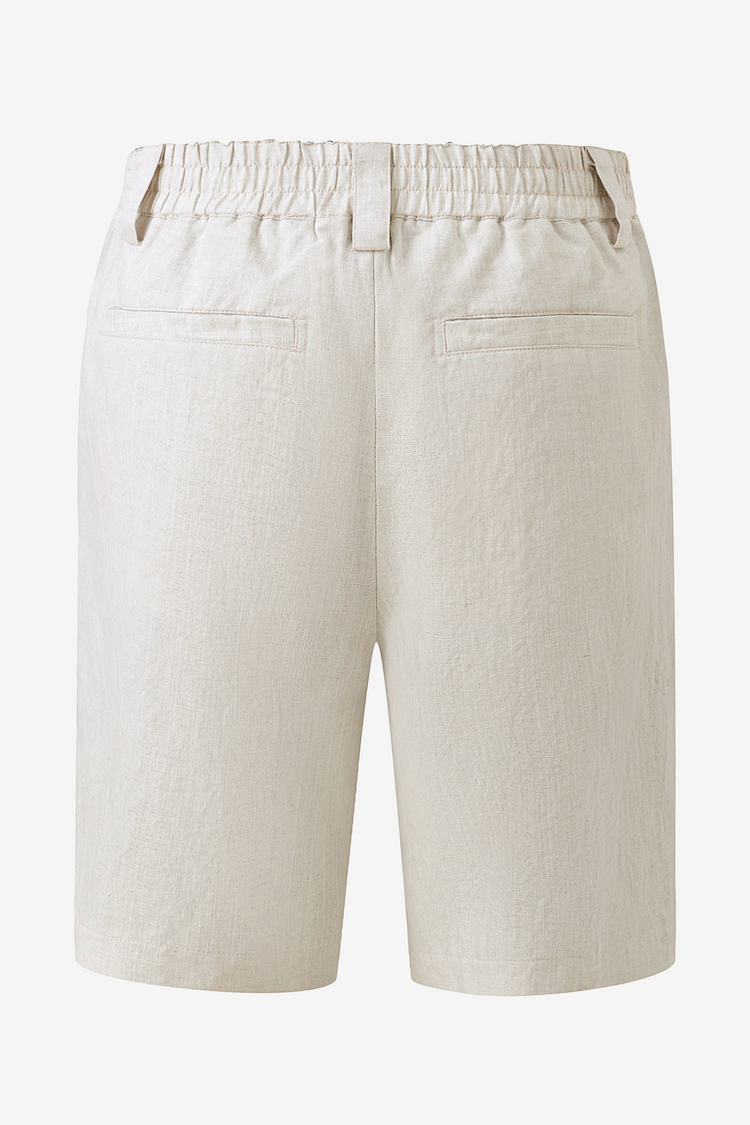 Men’s Linen-Blend Tailored Shorts - Driftwood Beige