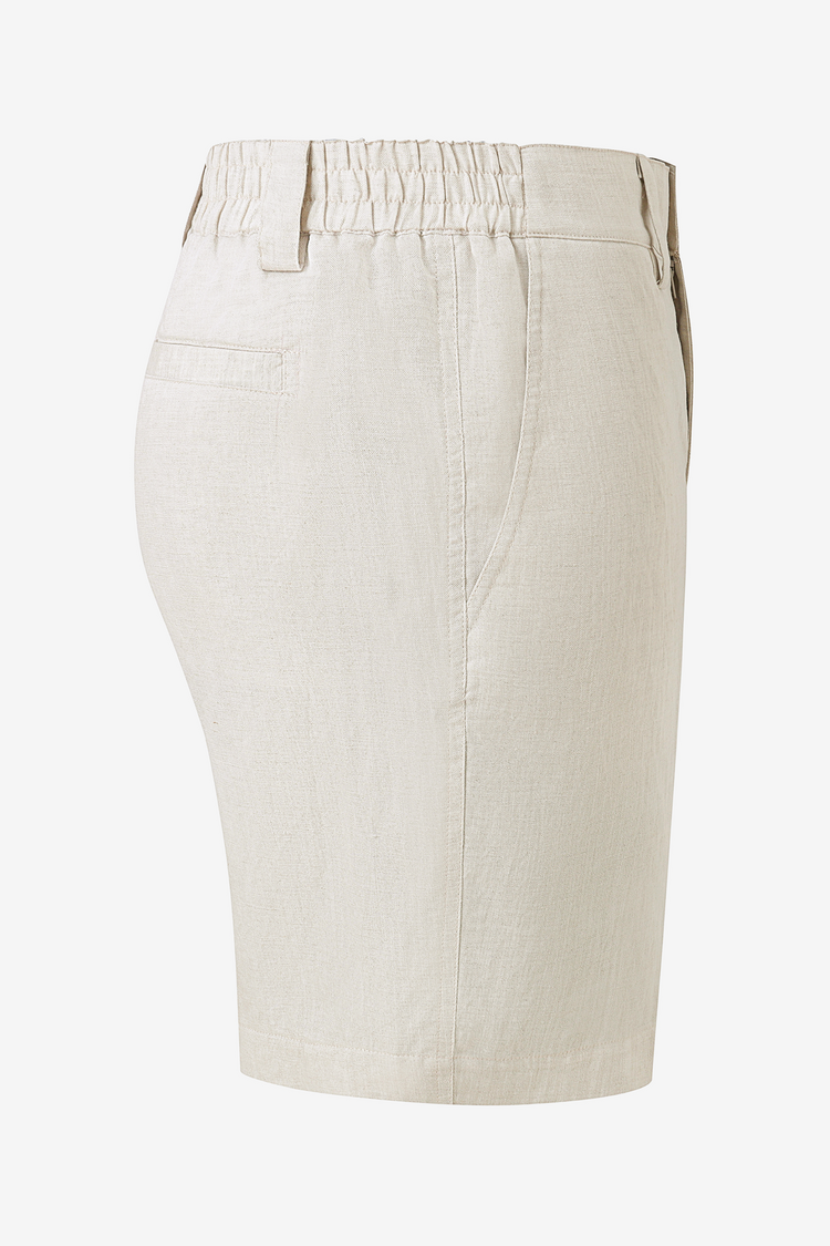 Men’s Linen-Blend Tailored Shorts - Driftwood Beige