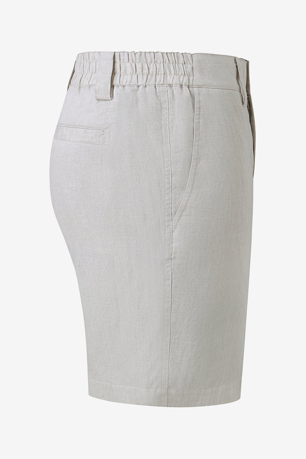 Men’s Linen-Blend Tailored Shorts - Driftwood Beige