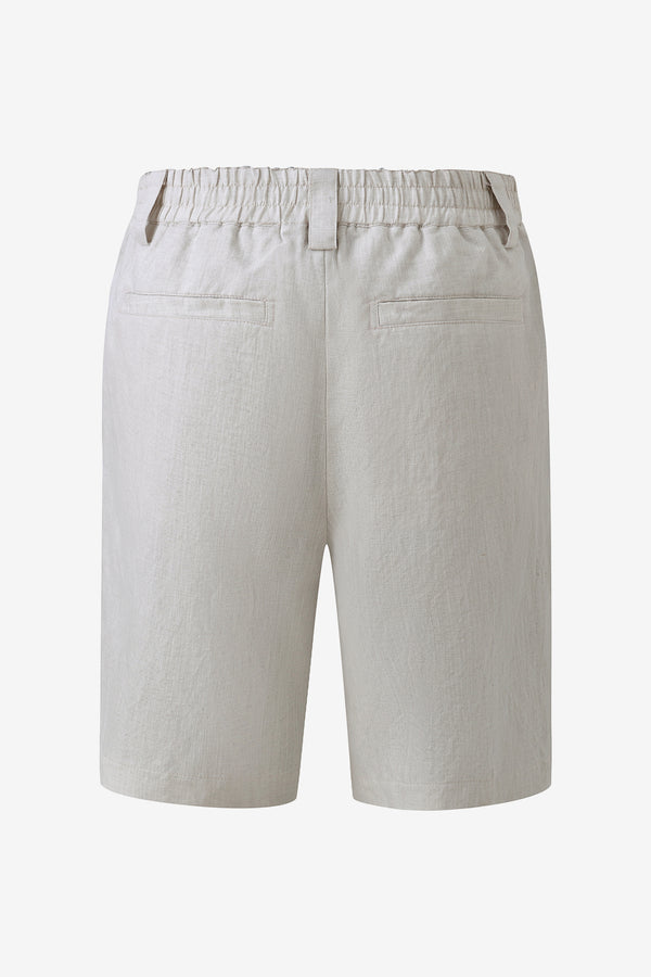 Men’s Linen-Blend Tailored Shorts - Driftwood Beige