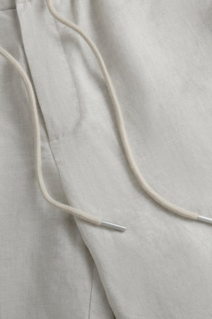 Men’s Linen-Blend Drawstring Trousers - FAMILYWEAR