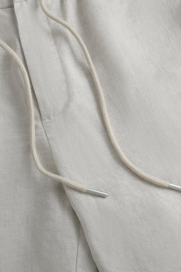 Men’s Linen-Blend Drawstring Trousers - FAMILYWEAR