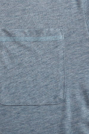 Men’s Relaxed Open-Collar Polo - Steel Blue