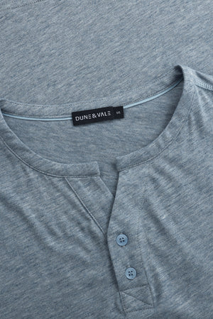 Men’s Modern Knit Henley Tee - Steel Blue