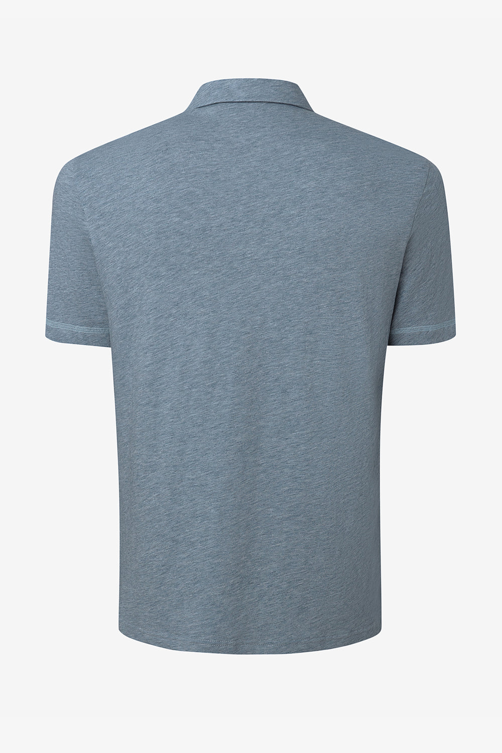 Men’s Relaxed Open-Collar Polo - Steel Blue