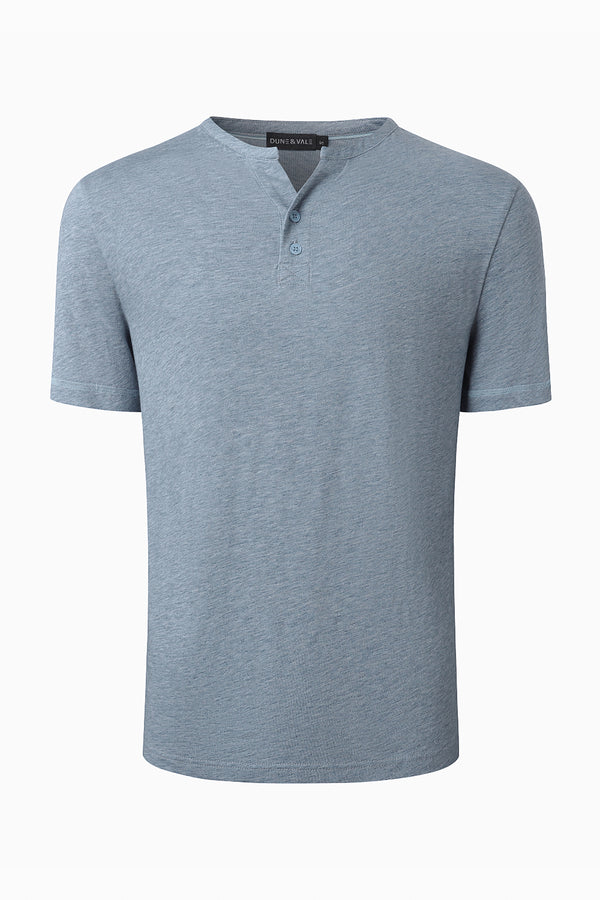 Men’s Modern Knit Henley Tee - Steel Blue
