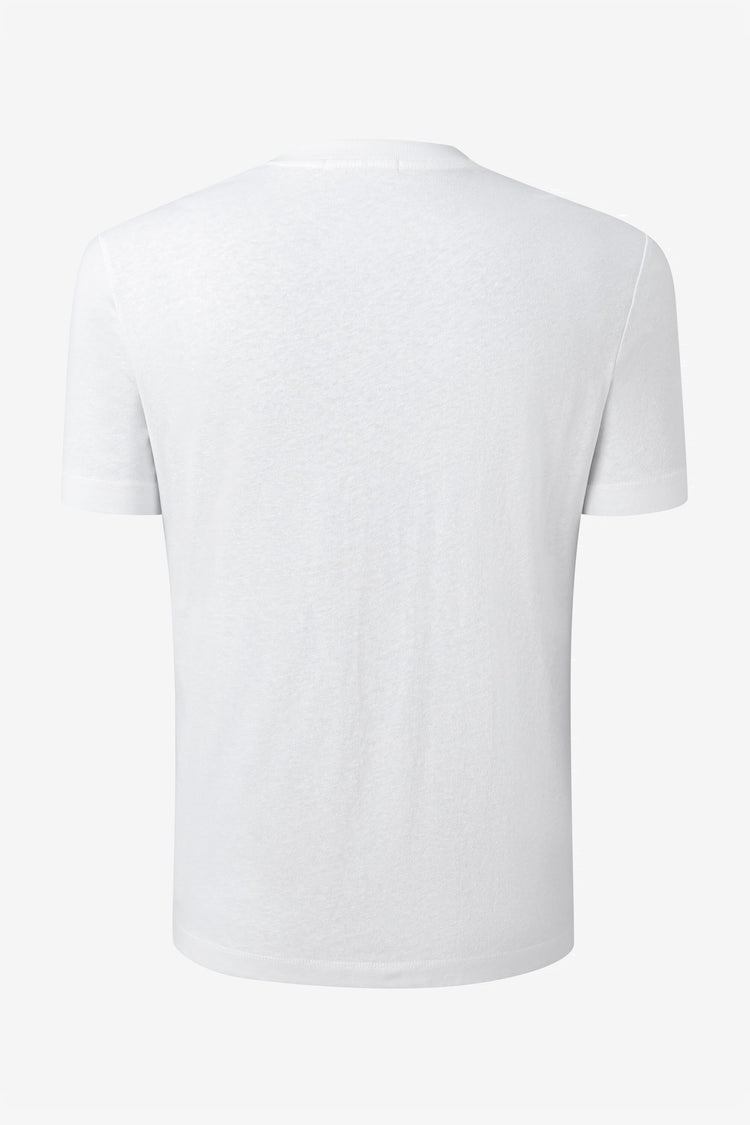 Men’s Cotton Linen Crewneck Tee - Pure White