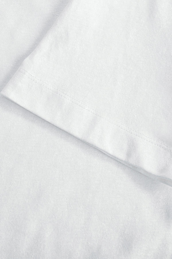 Men’s Cotton Linen Crewneck Tee - Pure White