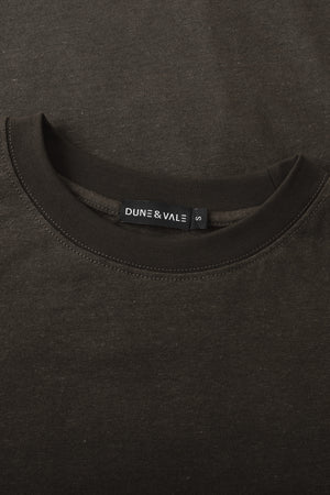 Men’s Cotton Linen Crewneck Tee - Espresso