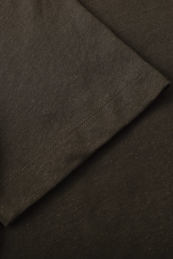 Men’s Cotton Linen Crewneck Tee - Espresso