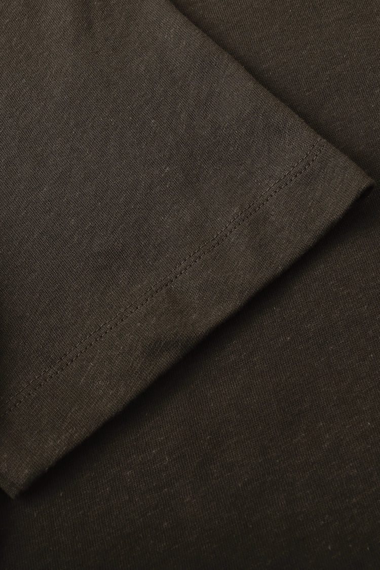 Men’s Cotton Linen Crewneck Tee - Espresso