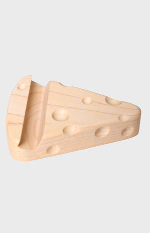 Cheese-Shaped Wooden Bottle Opener & Phone Stand