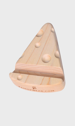 Cheese-Shaped Wooden Bottle Opener & Phone Stand