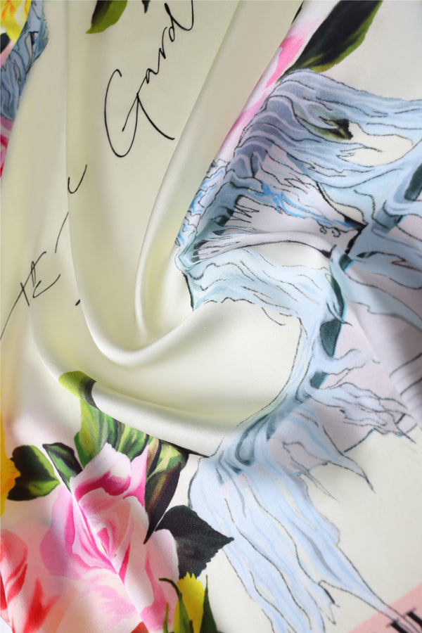 Single-Sided Printed Silk Scarf