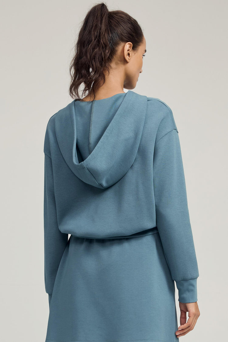 Women's Half-Zip Hoodie - Slate Blue