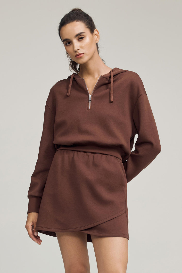 The Fleece Skort - Chestnut Brown
