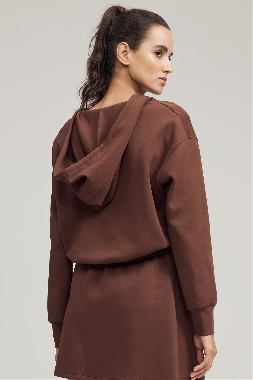 The Half-Zip Fleece Hoodie - Chestnut Brown