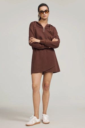 The Fleece Skort - Chestnut Brown