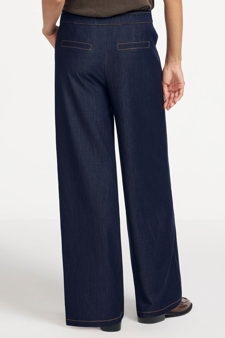 Women’s Tailored Wide-Leg Denim Trousers – Ink Rinse