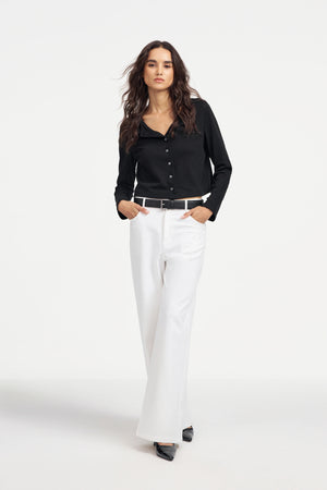 White Wide-Leg Denim - Classic White