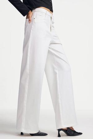White Wide-Leg Denim - Classic White