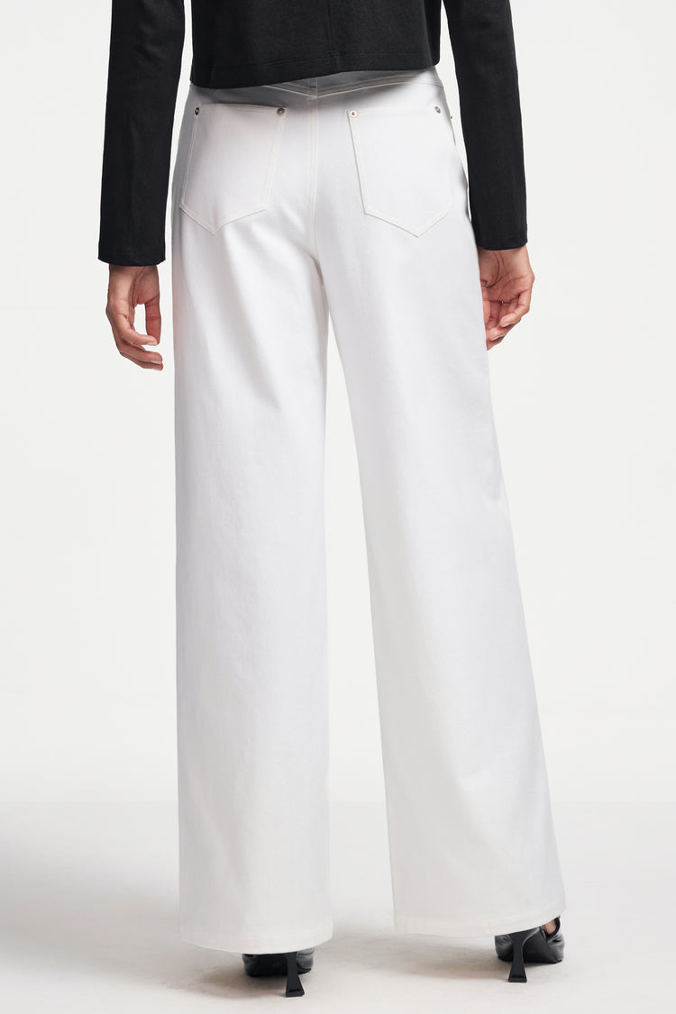 White Wide-Leg Denim - Classic White