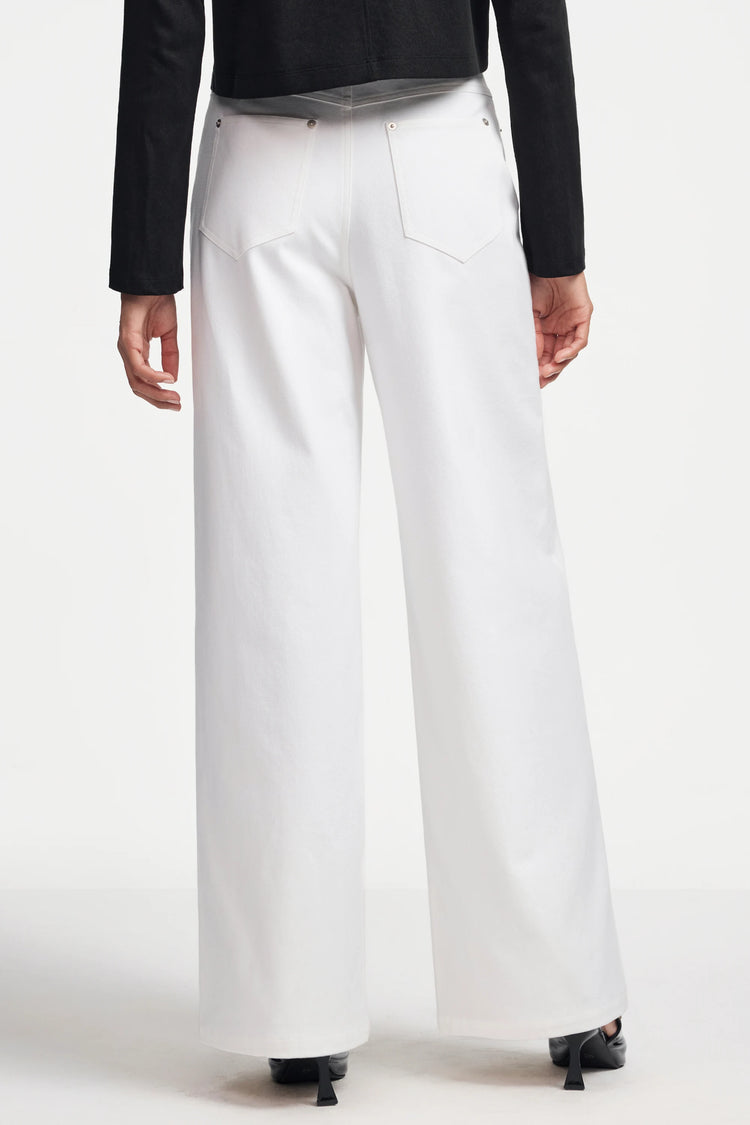 White Wide-Leg Denim - Classic White