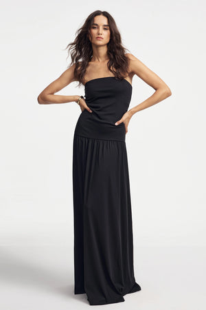Women’s Strapless Maxi Dress - Black