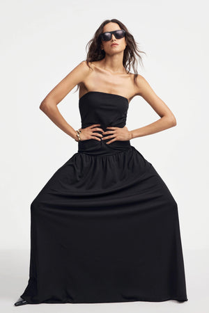 Women’s Strapless Maxi Dress - Black