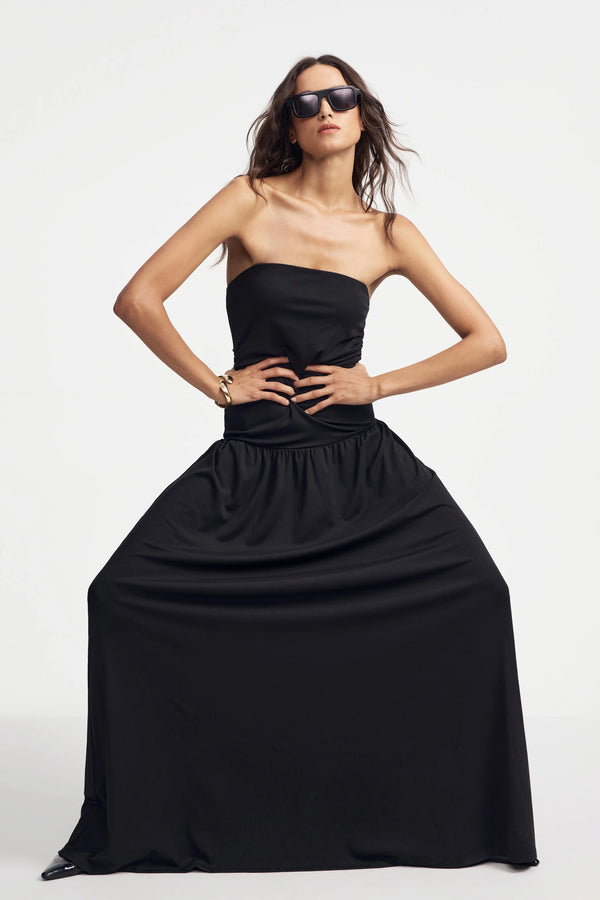 Women’s Strapless Maxi Dress - Black