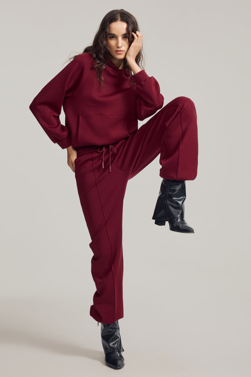 The Luxe Fleece Hoodie - Burgundy Wine