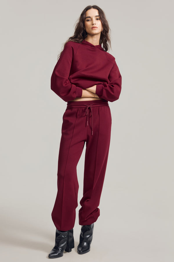 The Luxe Fleece Jogger - Burgundy Wine