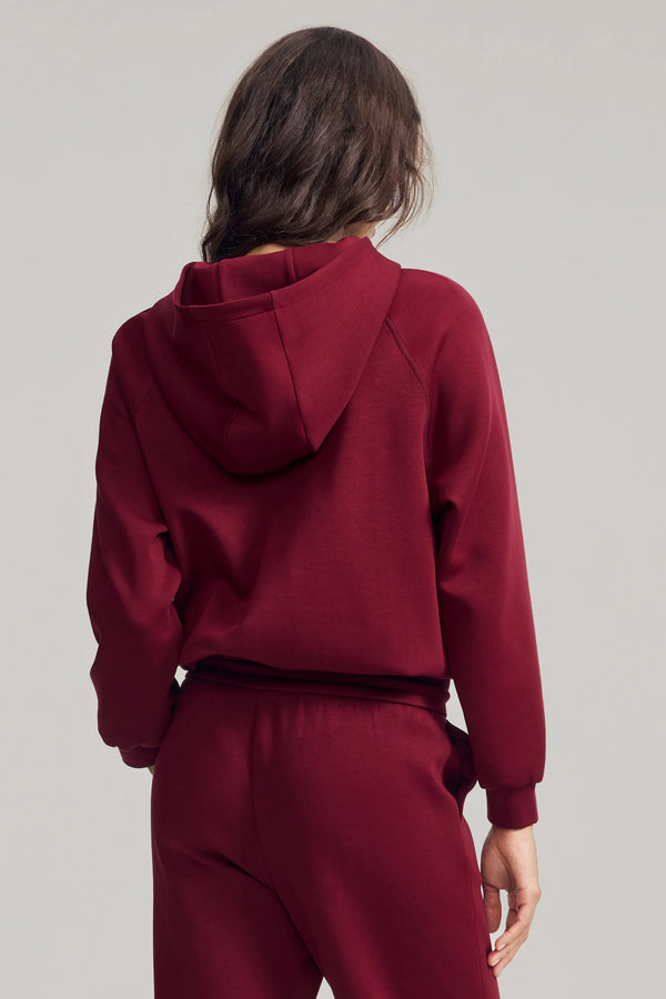 Women's Luxe Fleece Hoodie - Burgundy Wine