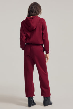The Luxe Fleece Jogger - Burgundy Wine