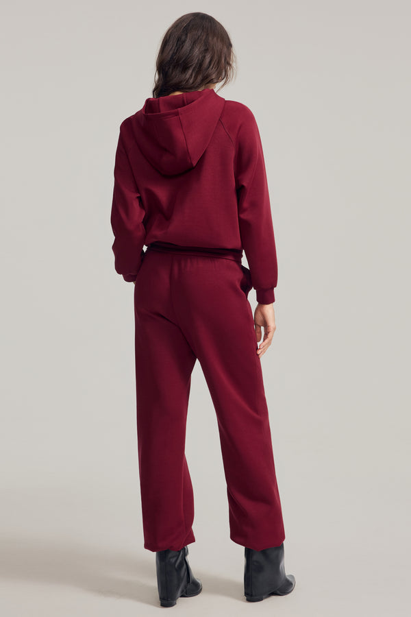 The Luxe Fleece Jogger - Burgundy Wine